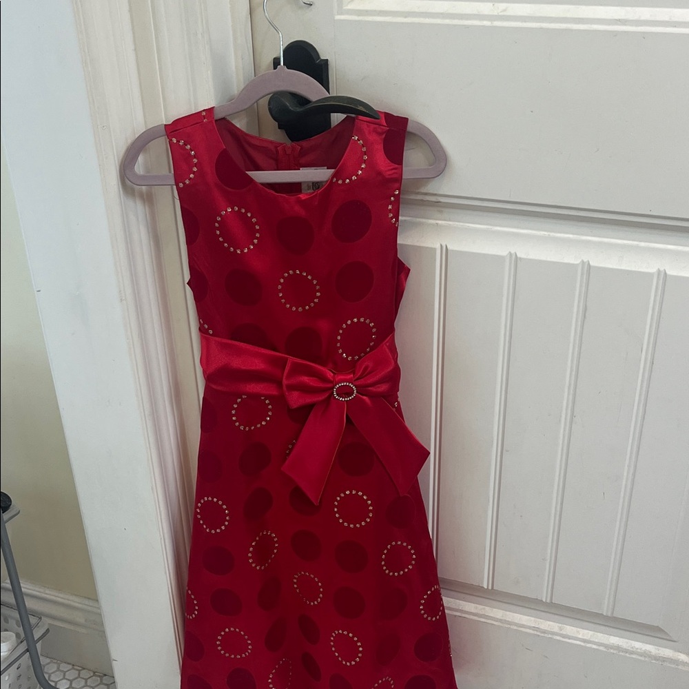 Rare Editions Red Polka Dot Kids Dress with Bow